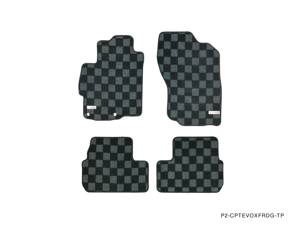 P2M Front & Rear Race Floor Mats - 2008 - 2015 Mitsubishi Evolution X