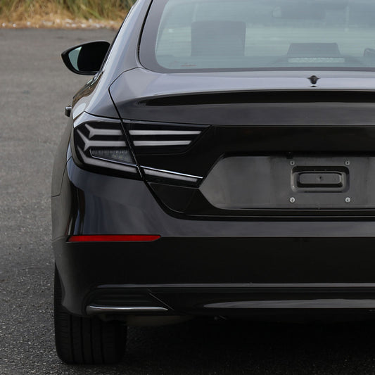 Spec-D Tuning - 2018-2022 Honda Accord Sedan - LED Sequential Signal Tail Lights (Matte Black Housing/Clear Lens)