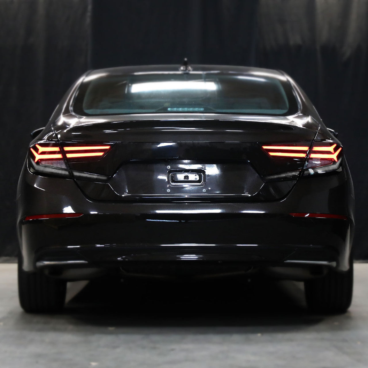 Spec-D Tuning - 2018-2022 Honda Accord Sedan - LED Sequential Signal Tail Lights (Matte Black Housing/Clear Lens)