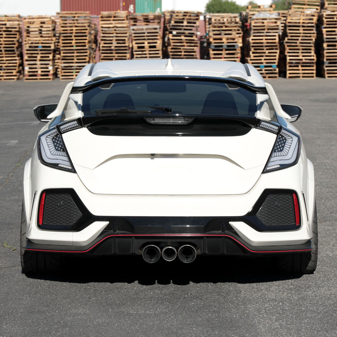 Spec-D Tuning - 2016 - 2022 Honda Civic (FK7/FK8) - Sequential Turn Signal LED Taillights (Matte Black Housing/Clear Lens)