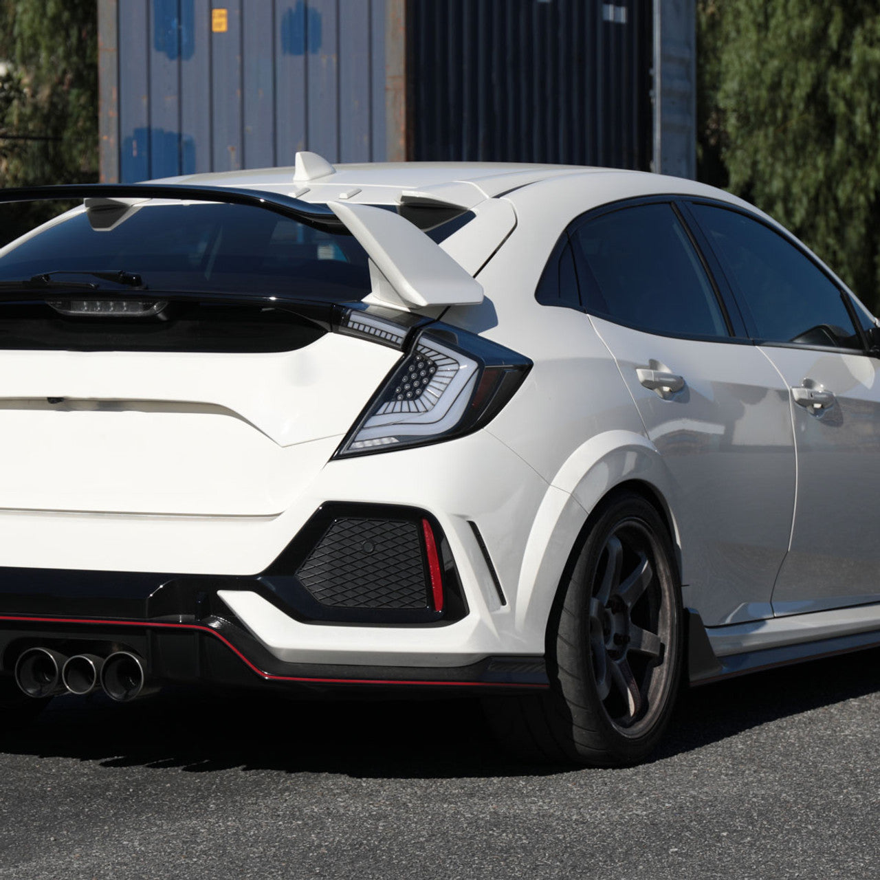 Spec-D Tuning - 2016 - 2022 Honda Civic (FK7/FK8) - Sequential Turn Signal LED Taillights (Matte Black Housing/Clear Lens)