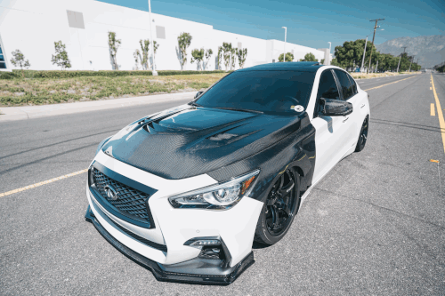 Fly 1 Motorsports Q-Attack Vented Hood - 2013+ Infiniti Q50