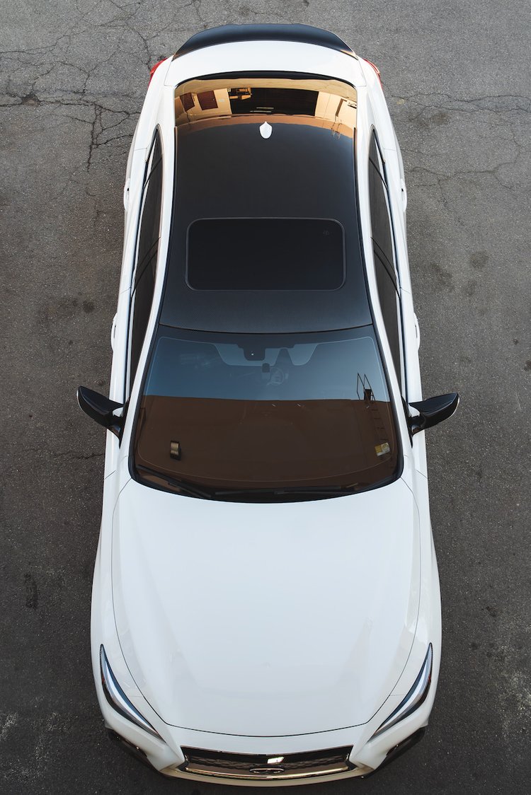 Fly 1 Motorsports Carbon Fiber Roof Cap - 2013+ Infiniti Q50
