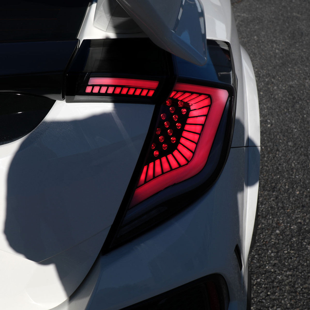 Spec-D Tuning - Sequential Turn Signal LED Taillights (Matte Black Housing/Clear Lens) - 2016 - 2022 Honda Civic (FK7/FK8)